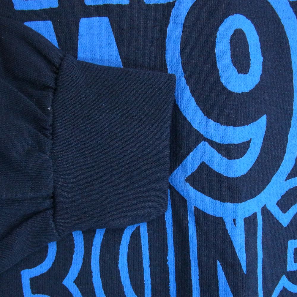 TENDERLOIN テンダーロイン 22SS LONG SLEEVE TEE 3A ロゴ プリント 長袖 Tシャツ ネイビー系 M【極上美品】【中古】