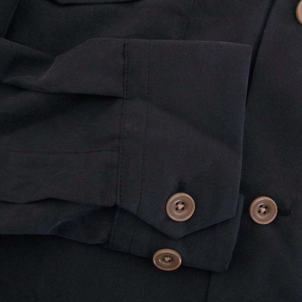 アットダーティー ダブルポケット レーヨン ワッペン オープンカラー 長袖シャツ ブラック系 M【中古】