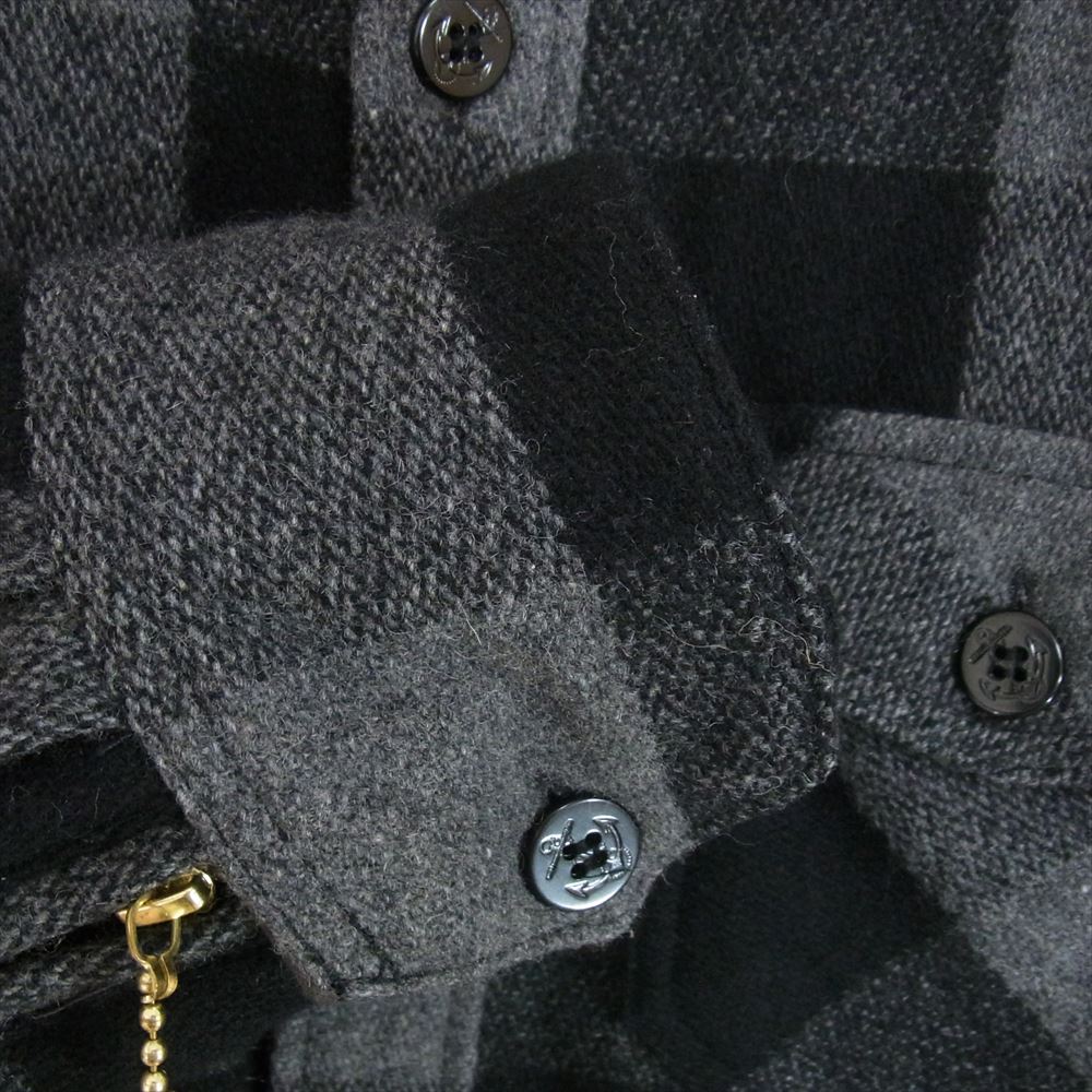 スカルフライト ウール チェック シャツ ジャケット グレー系 38【中古】