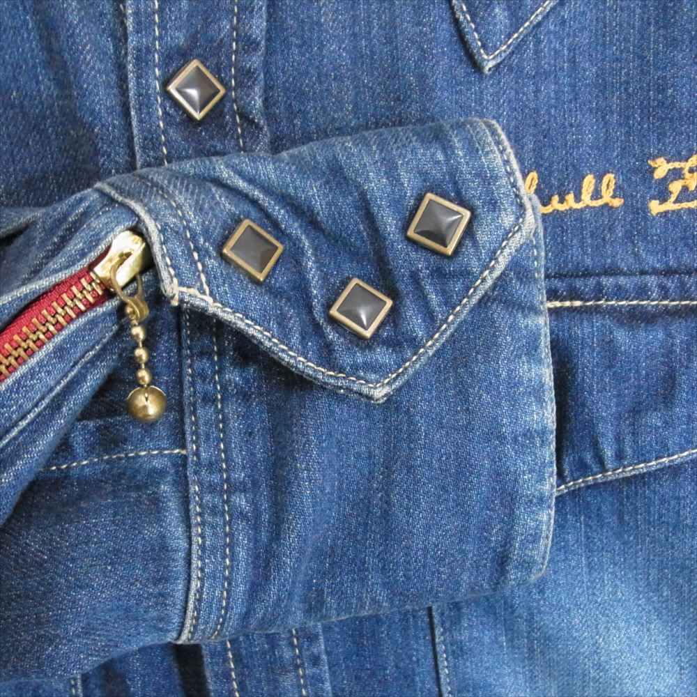 スカルフライト デニム ウエスタン シャツ インディゴブルー系 M【中古】