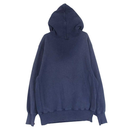 Champion チャンピオン 90s USA製 刺繍タグ カレッジロゴ REVERSE WEAVE リバースウィーブ パーカー ネイビー系 L【中古】