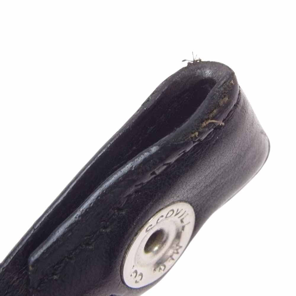 CHROME HEARTS クロムハーツ(原本無) 1.0 Belt Strap スクロール レーベル リベッツ レザー ベルト ブラック系 36【中古】