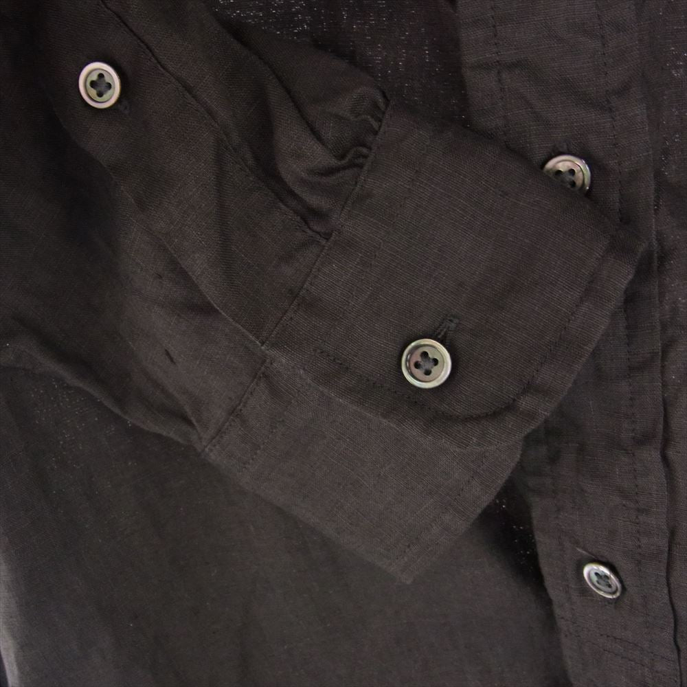 Nigel Cabourn ナイジェルケーボン 8046-00-10005 BRITISH OFFICER’S SHIRT TYPE2 ブリティッシュ オフィサーズ シャツ 長袖 チャコール系 46【新古品】【未使用】【中古】