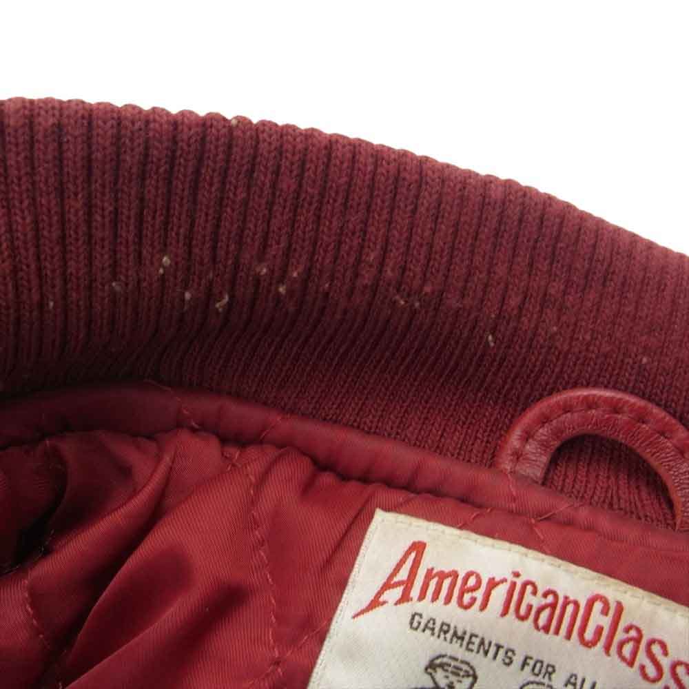 AVIREX アヴィレックス 6181032 SHEEP SKIN VARSITY JACKET シープスキン ヴァーシティ ジャケット スタジャン レッド系 M【中古】