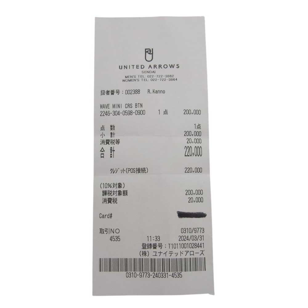 CHROME HEARTS クロムハーツ(原本無) WAVE MINI CRS BTN クロスボタン ウェーブ ミニ 三つ折 レザー ウォレット 財布 ブラック系【極上美品】【中古】