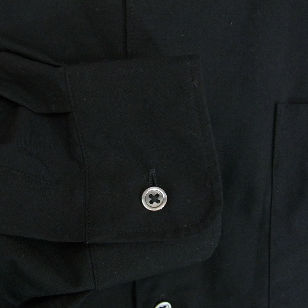 GRAPHPAPER グラフペーパー 21AW GM213-50242 FINEWOOL TROPICAL STANDCOLLAR SHIRT ファインウールトロピカル スタンドカラー オーバーサイズ 長袖 シャツ ブラック系 F【中古】