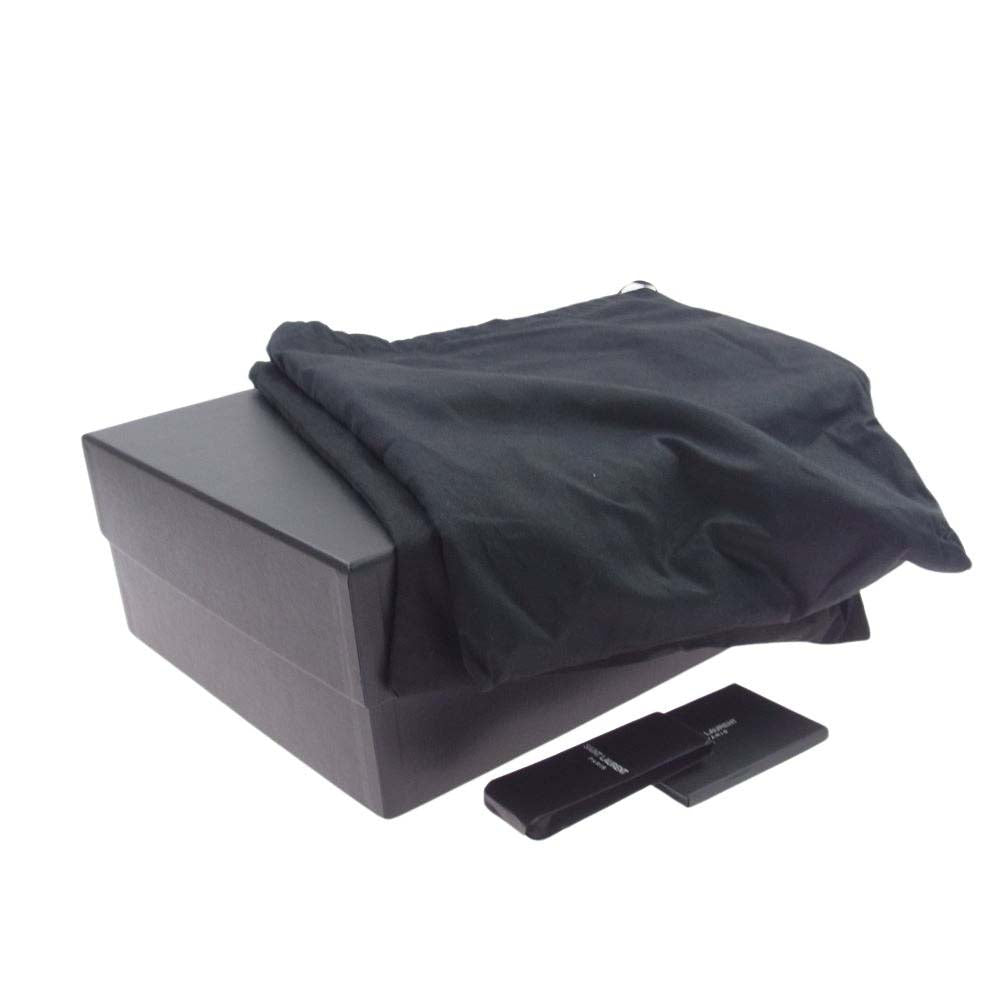 SAINT LAURENT サンローラン D1634225 サイドジップ レザー リング ブーツ ブラック系 43.5【新古品】【未使用】【中古】