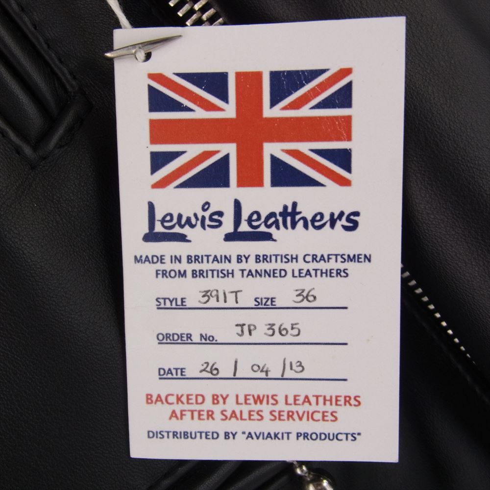 Lewis Leathers ルイスレザー 391T LIGHTNING TIGHT FIT ライトニング タイトフィット カウハイド ダブルライダースジャケット ブラック系 36【中古】