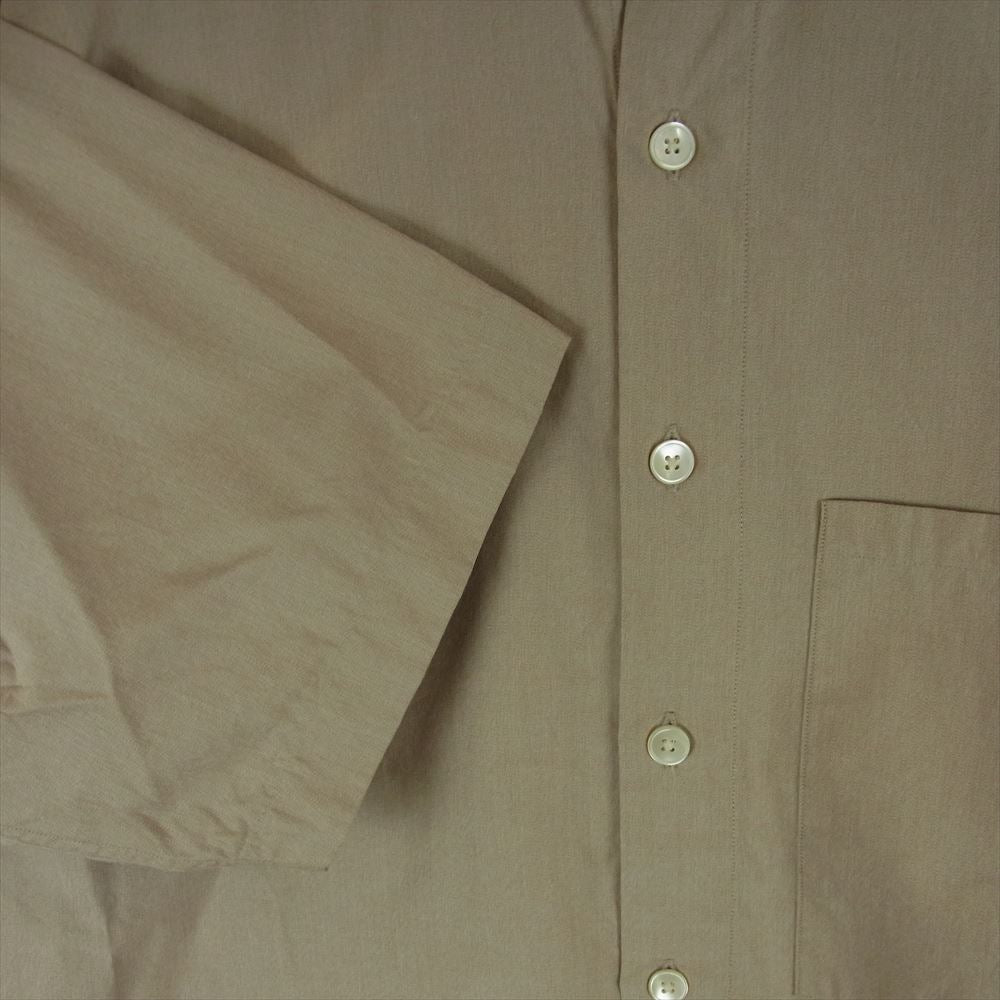 AURALEE オーラリー 23SS A23SS03TN WASHED FINX TWILL BIG HALF SLEEVED SHIRT ウォッシュドフィンクス ツイル ハーフスリーブ オーバーサイズ 半袖 ボタン シャツ ライトブラウン系 4【中古】