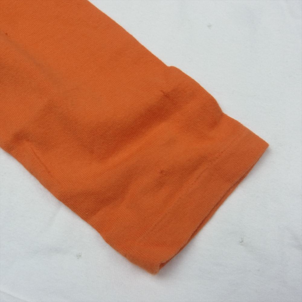 TMT ティーエムティー ダメージ加工 CRAPSHOOT ラグラン 長袖 Tシャツ ホワイト系 オレンジ系 F【中古】