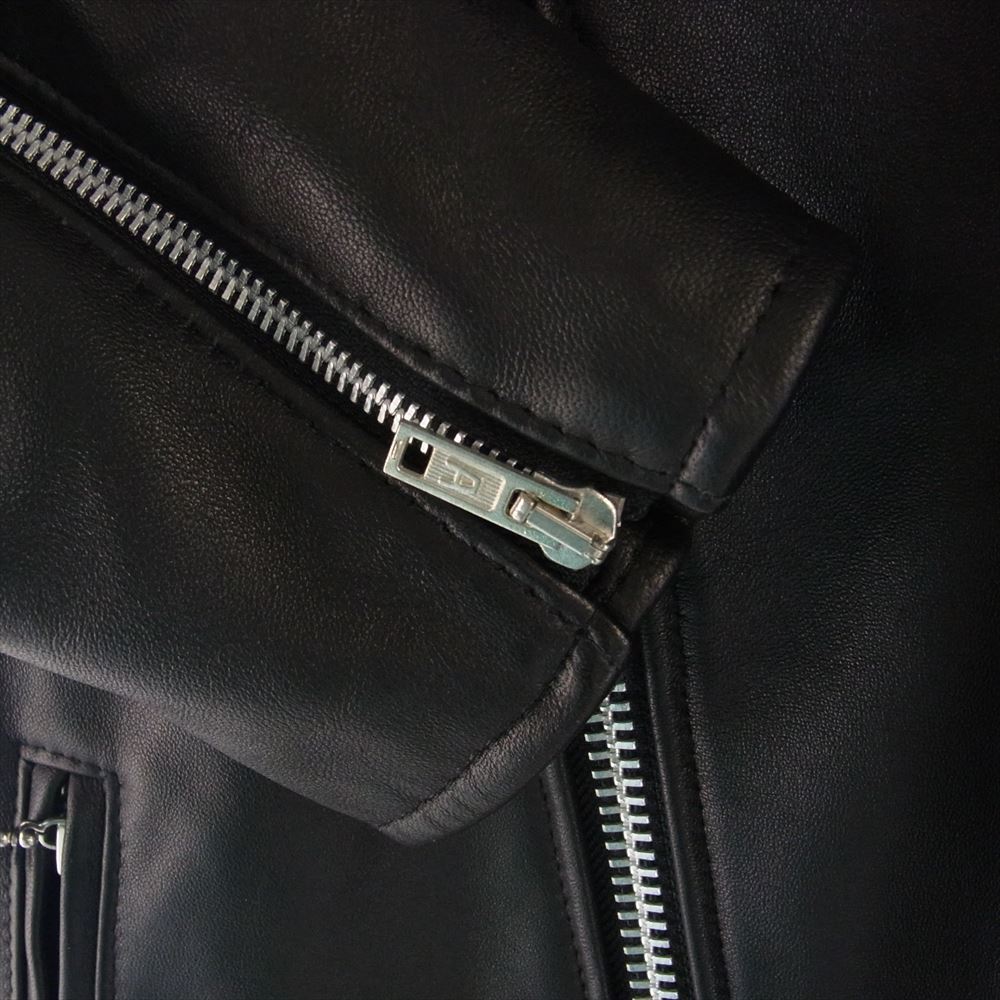 ジェームスグロース 23AW × JOSHUA ELLIS × one gravity RICHARDE リカルド ラムレザー ダブルライダース ジャケット 裏地チェック カシミヤ ブラック系 L【美品】【中古】