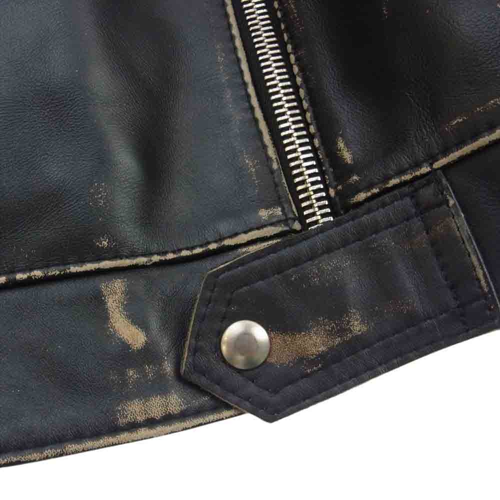 COMME des GARCONS コムデギャルソン 12AW KJ-J011 【訳難有り】Lewis Leathers ルイスレザー ドミネーター 袖ペイント ライダースジャケット ブラック系 38【中古】