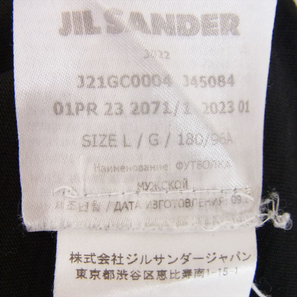 JIL SANDER ジルサンダー J21GC0004 国内正規品 天竺ボディ クルーネック 半袖 Tシャツ ブラック系 L【中古】