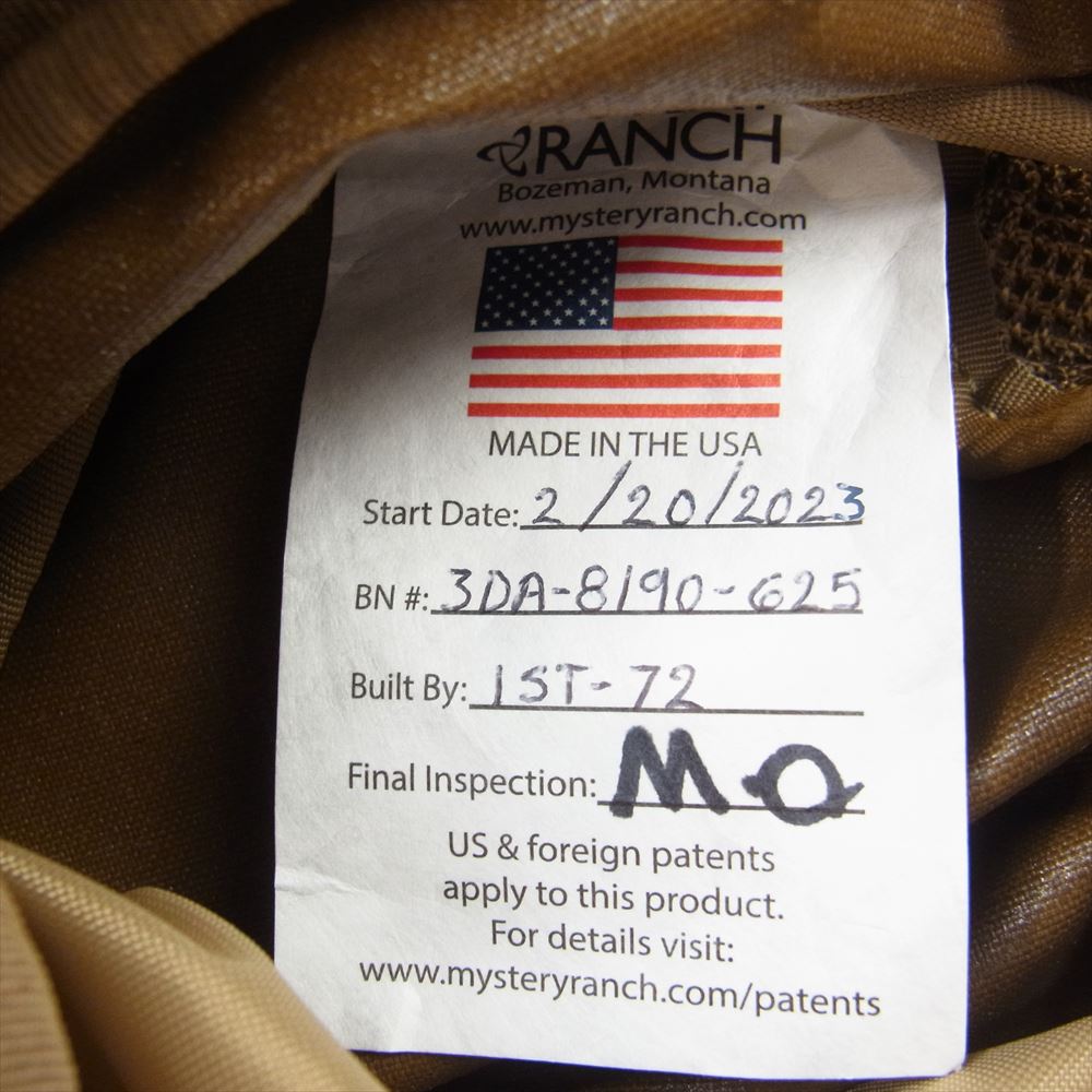 MYSTERY RANCH ミステリーランチ 110602-215-35 3day assault BVS COYOTE M/L スリーデイアサルト バックパック カーキ系【新古品】【未使用】【中古】