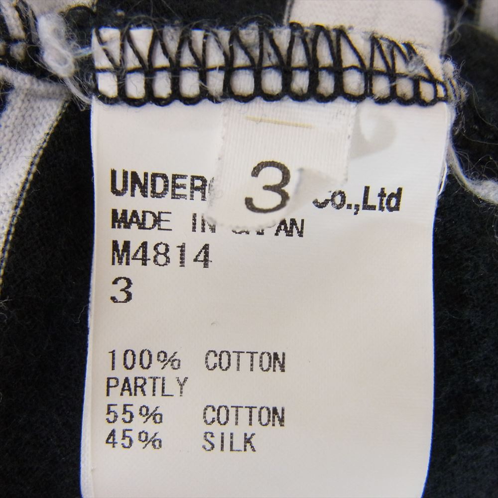 UNDERCOVER アンダーカバー 14SS M4814 GODOG期 ジーザスアンドメリー ジザメリ ボーダー ヨークサテン切替ボーダー 半袖 Tシャツ ブラック系 3【中古】
