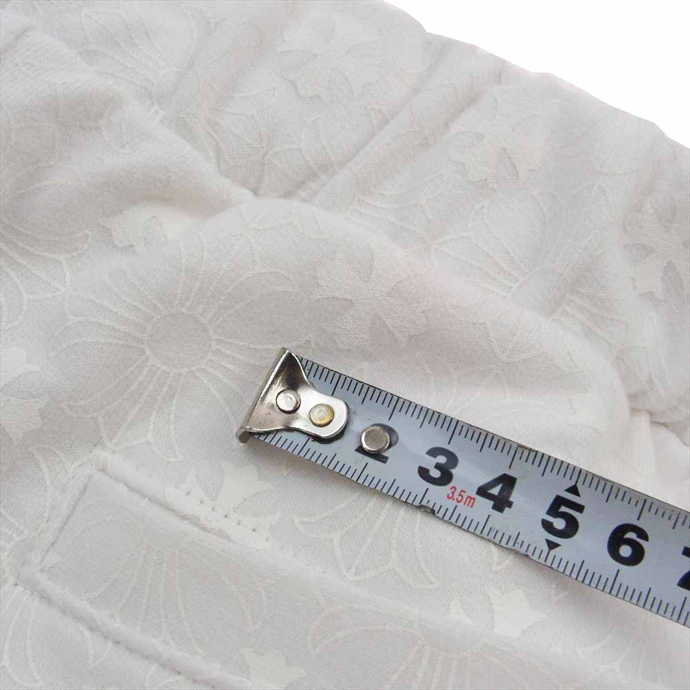 CHROME HEARTS クロムハーツ(原本無) CH PLUS SWTPANTS CHプラス ホースシュー ロゴプリント スウェットパンツ ホワイト系 M【極上美品】【中古】