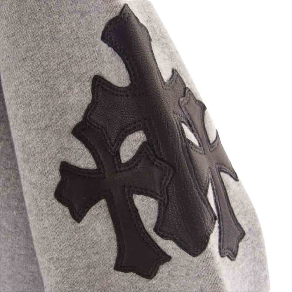 CHROME HEARTS クロムハーツ(原本無) Y NOT ワイノット クロスパッチ付き セメタリークロス クルーネック スウェット トレーナー グレー系 M【極上美品】【中古】