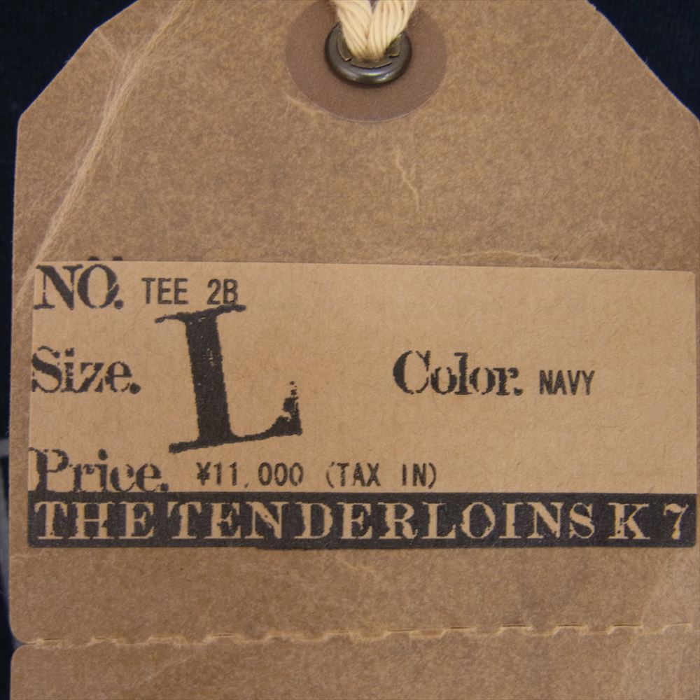 TENDERLOIN テンダーロイン TEE 2B バック ボルネオスカル プリント 半袖 Ｔシャツ ネイビー系 L【中古】