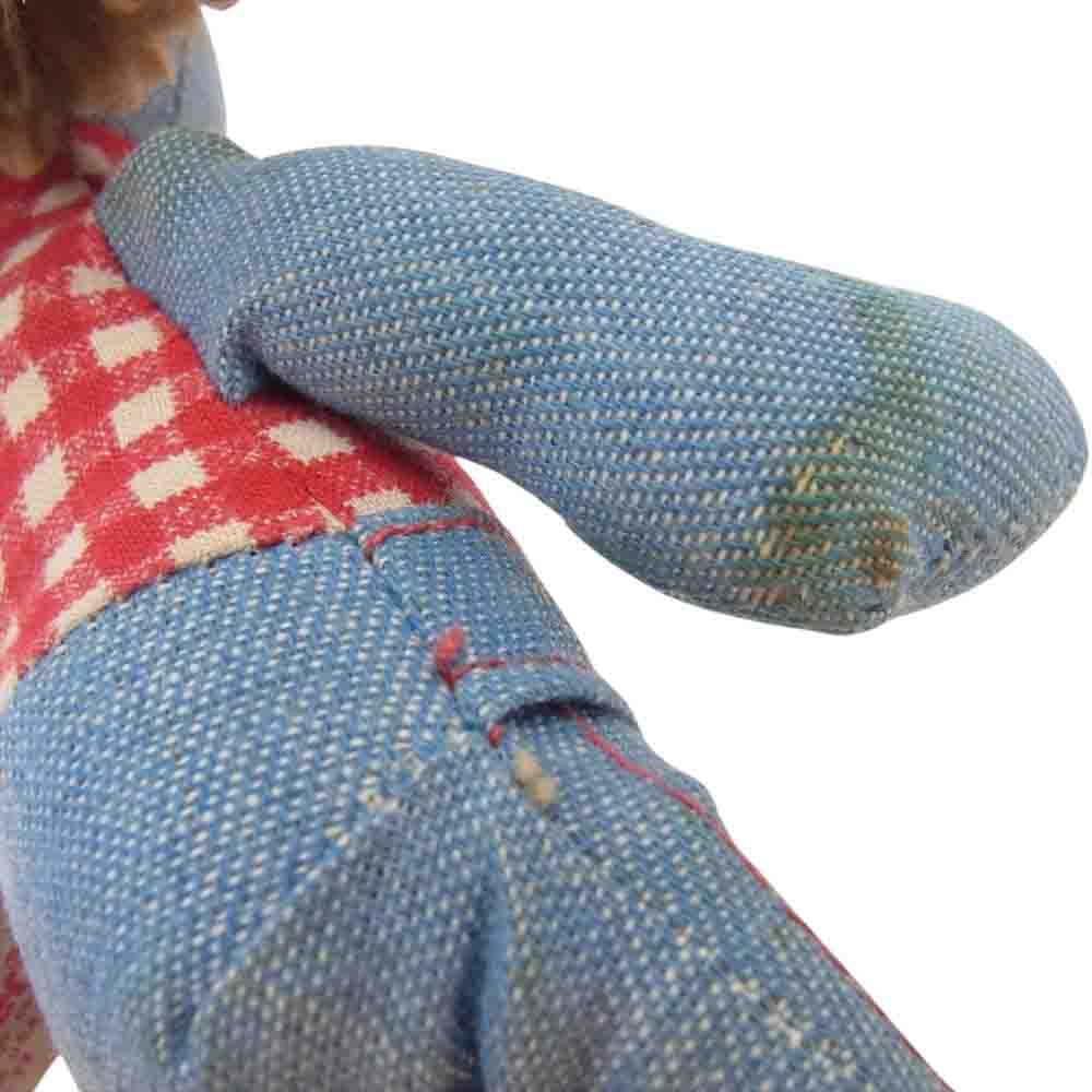 Levi's リーバイス vintage 70s Denim Rag Doll ニッカーボッカー社 ヴィンテージ デニム ラグ ドール ギンガム ぬいぐるみ Sサイズ相当 ライトブルー系【中古】
