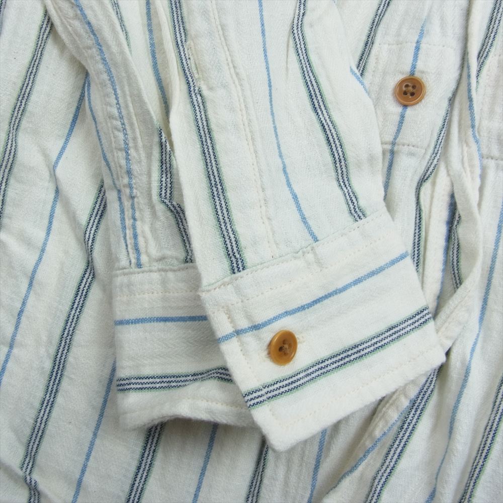 ジャーナルスタンダード J.S HOMESTEAD ホームステッドシャツ ストライプ シャツ ホワイト系 L【中古】