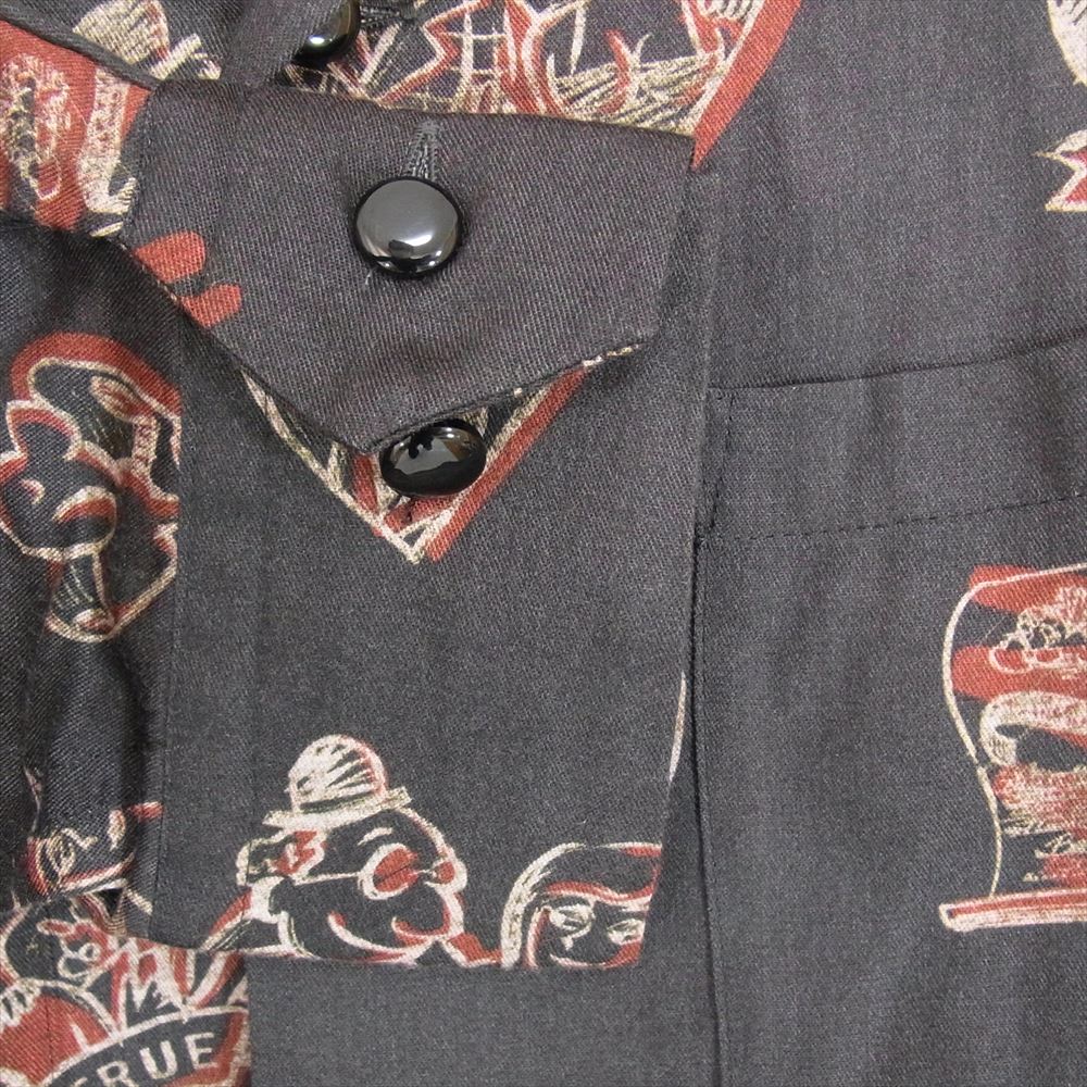 GLADHAND & Co. グラッドハンド BYGH-14-SS-04 総柄 長袖 シャツ ブラウン系 S【中古】