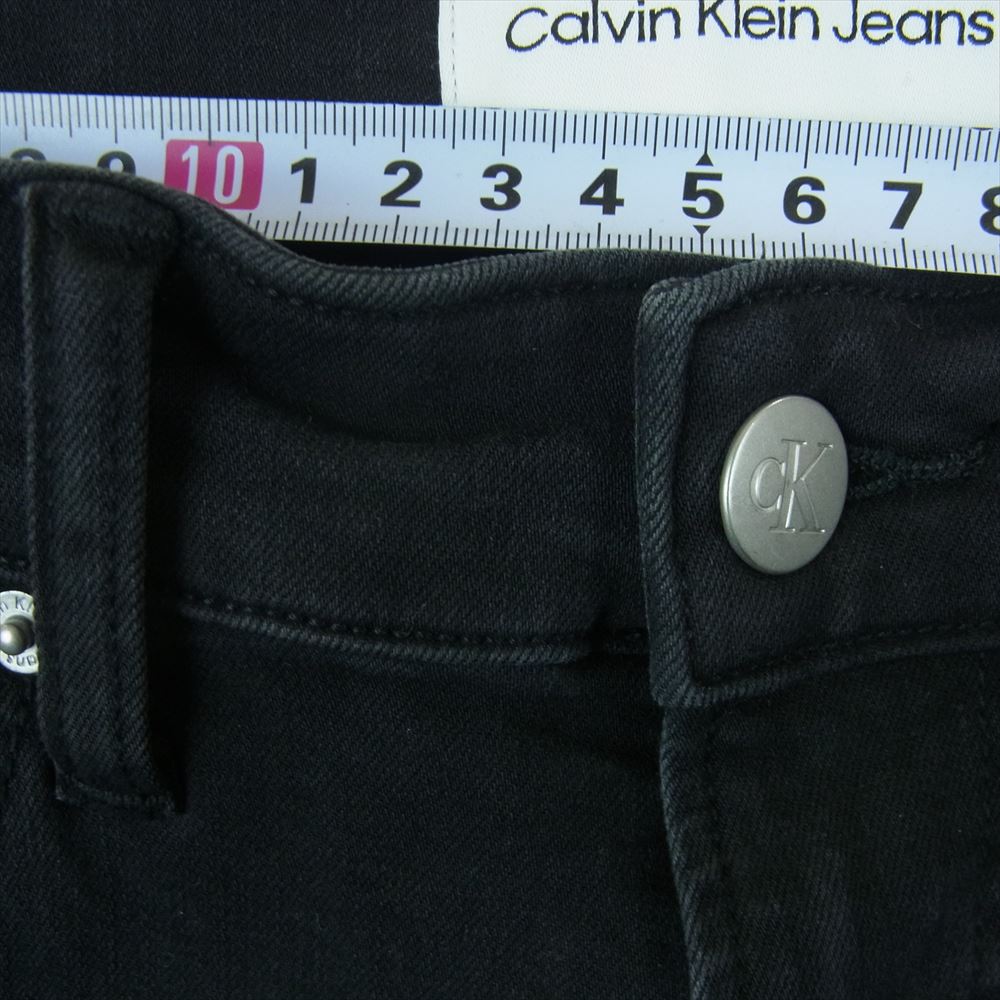 カルバンクラインジーンズ J324485 ストレート パンツ ワンポイント ロゴ ストレッチ ブラック系 W33 L32【中古】