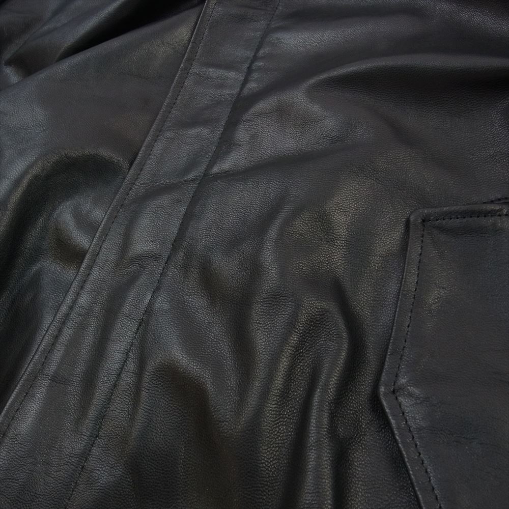 シュタイン 24SS ST.767 LEATHER ZIP BLOUSON ゴートレザー ジップ ブルゾン ブラック ダークブラウン系 M【中古】