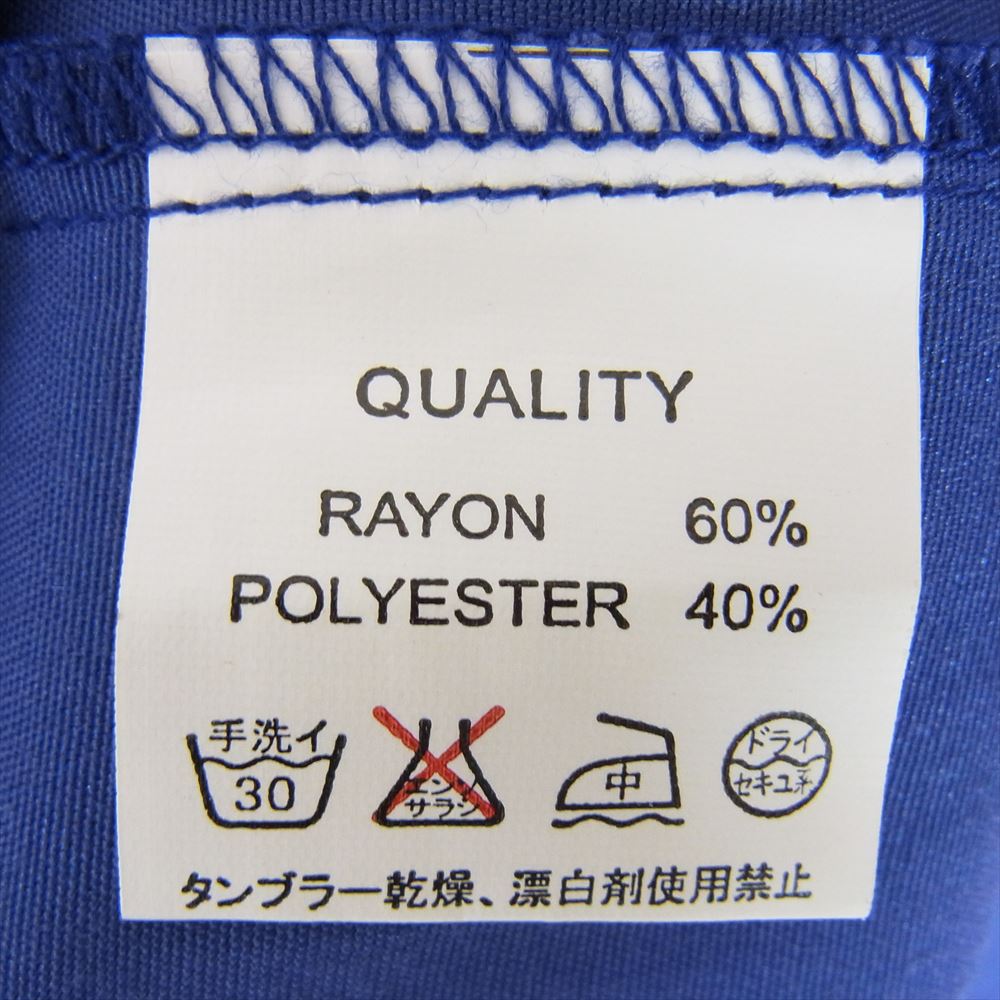 CREAM SODA クリームソーダ TEMMYEs BOWL テイミー 猫刺繍 半袖 レーヨン ボーリング オープンカラー シャツ ブルー ブルー系 L【中古】