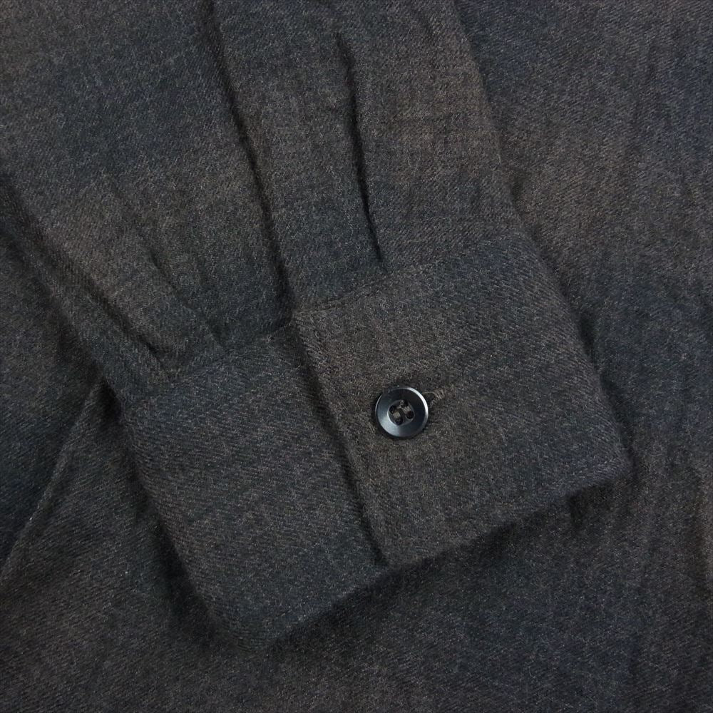 COMOLI コモリ 22AW W03-02018 ウールチェック オープンカラーシャツ 開襟シャツ ダークブラウン系 2【中古】