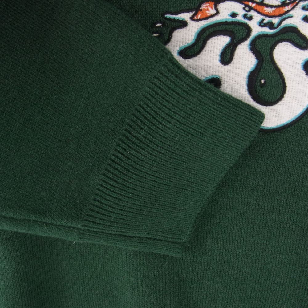 HUF ハフ SNOWMAN CREW SWEATER セーター ニット グリーン系 M【中古】