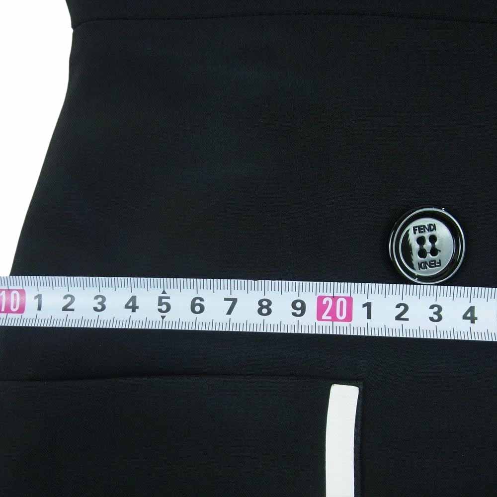 FENDI フェンディ FDA886 ワイドカラー バイカラー シャツ ワンピース イタリア製 ブラック系 38【中古】