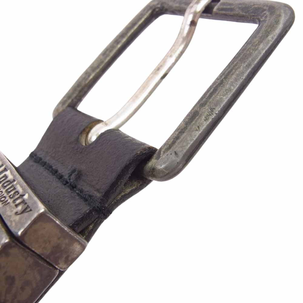 DIESEL ディーゼル イタリア製 牛側 カウレザー レザー ベルト ブラック系 85cm【中古】