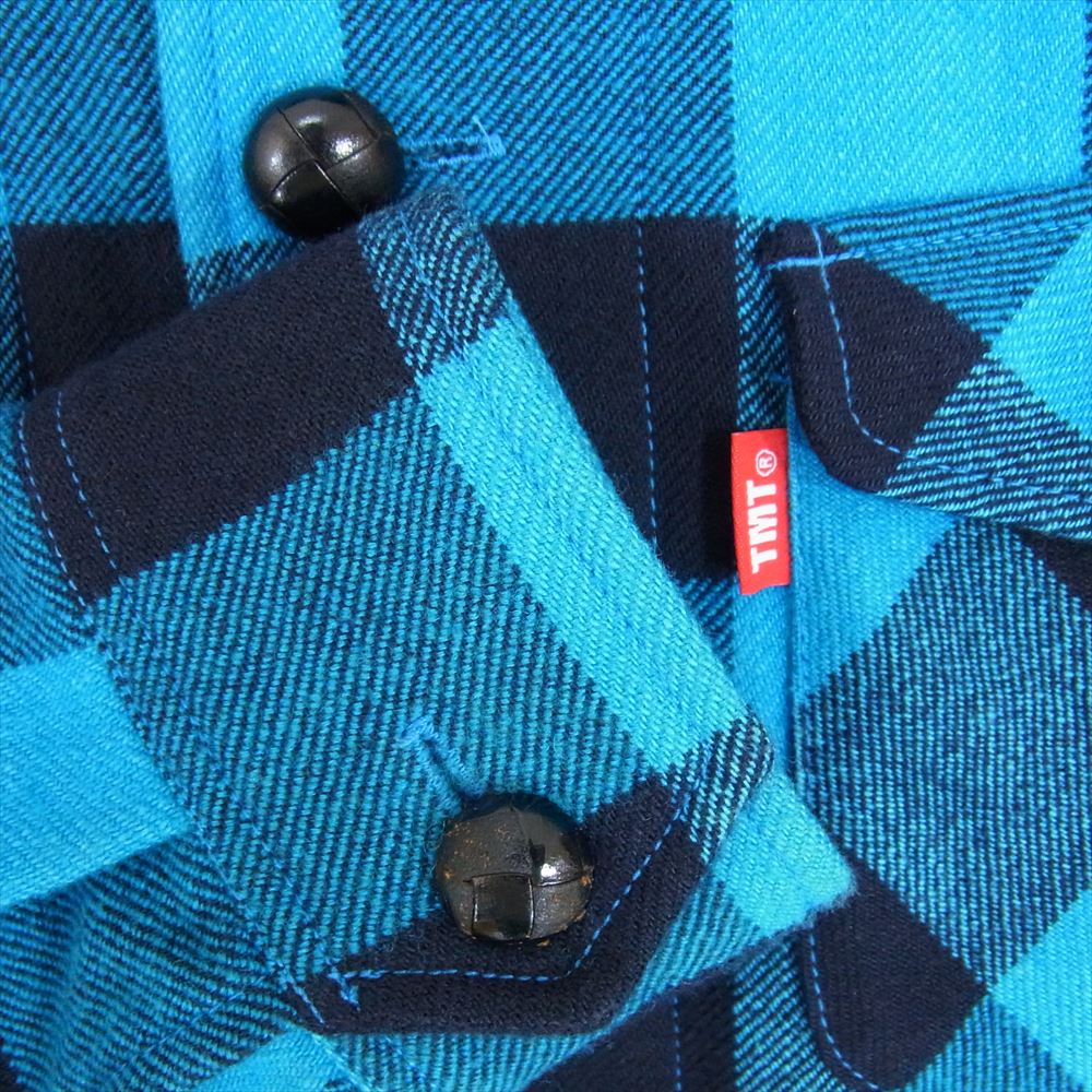 TMT ティーエムティー TSH-F1803 COTTON-WOOL BUFFALO CHECK SHIRTS コットン ウール バッファロー チェック 長袖 シャツ ブルー系 L【中古】