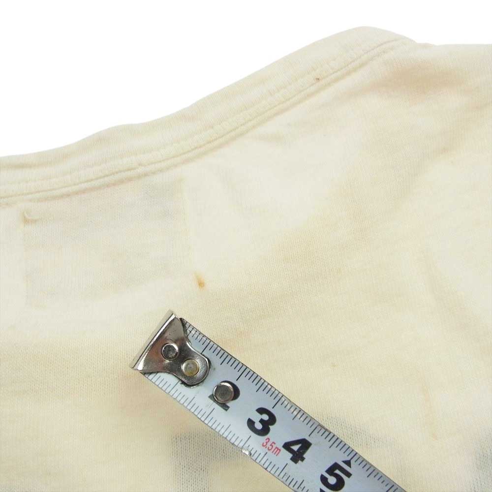 Champion チャンピオン ヴィンテージ 40s プリティー ランナーズタグ デカタグ 胸PERU STC動物 フロッキープリント 半袖Tシャツ オフホワイト系 34【中古】