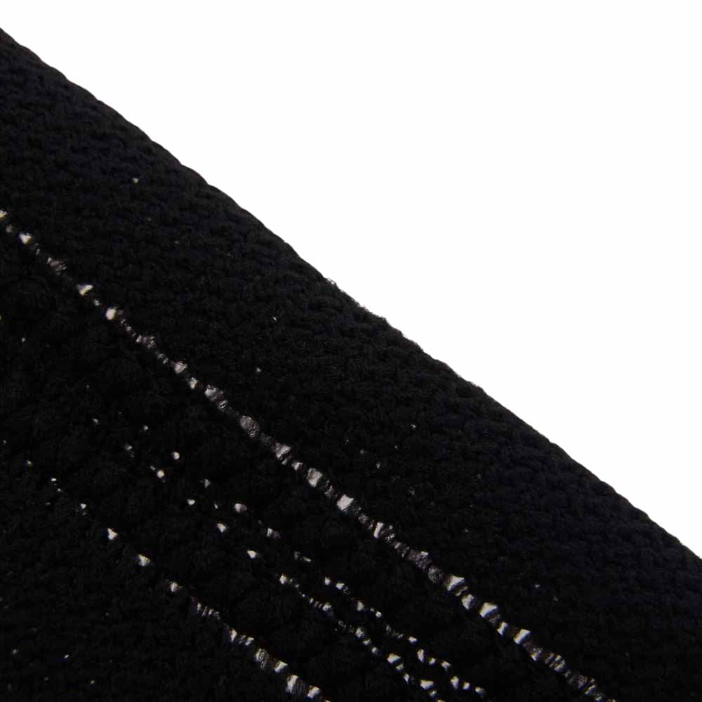 Supreme シュプリーム 21SS Mesh Stripe Football Jersey メッシュ ストライプ フットボール ジャージ ロゴワッペン Vネック 半袖 Tシャツ カットソー ブラック系 L【中古】