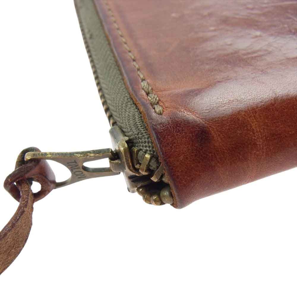 RRL ダブルアールエル イタリア製 レザー ジップ ウォレット ブラウン系【中古】