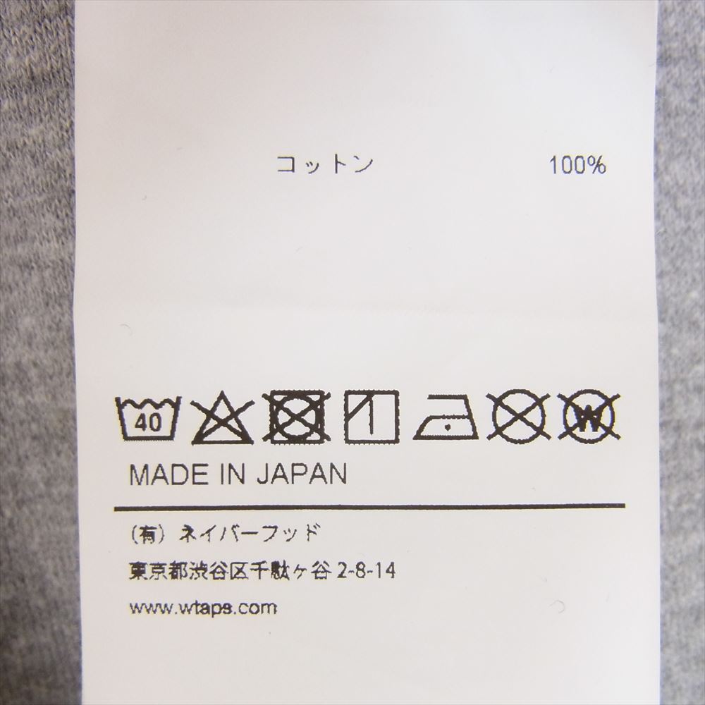 WTAPS ダブルタップス 21AW 212ATDT-CSM27 ACADEMY SS/COTTON アカデミー ロゴ プリント Tシャツ グレー系 X03【中古】