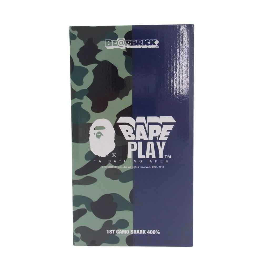 A BATHING APE アベイシングエイプ 1D23182905 1st CAMO SHARK BE@RBRICK 400% カモシャーク ベアブリック メディコムトイ カーキ系 ネイビー系 ブラック系【中古】