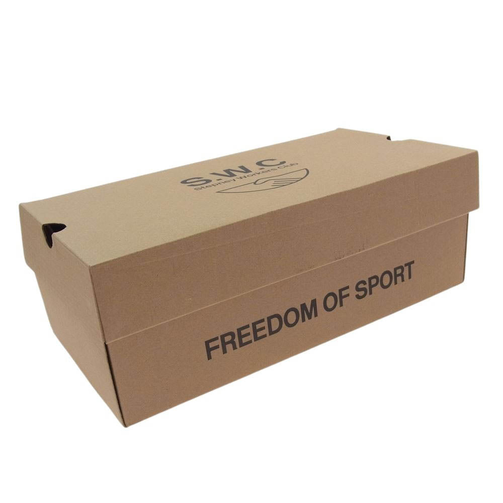 JUNYA WATANABE COMME des GARCONS MAN ジュンヤワタナベコムデギャルソンマン WK-K106-001 Stepney Workers Club SWC ステファニーワーカーズクラブ Wネーム スタッズ レザー ローカット スリッポン スニーカー ブラック系 26cm【中古】