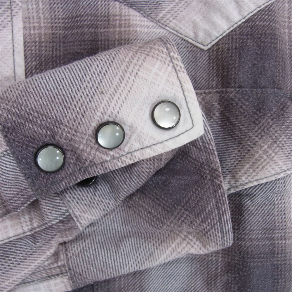 NUMBER(N)INE ナンバーナイン 07AW F07-NS012 LOVE期 チェック ウエスタン 長袖 シャツ グレー系 3【中古】