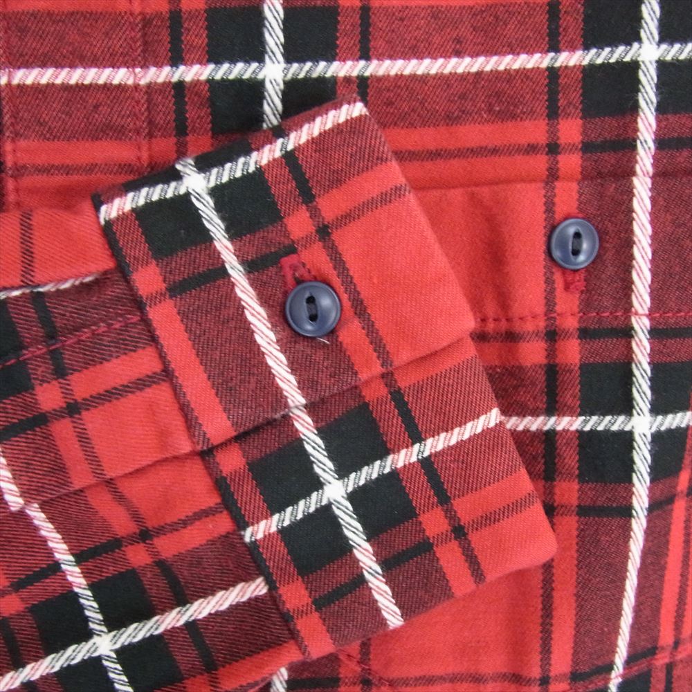 SWAGGER スワッガー SWGLSH-245 SWBP バック刺繍 チェック 長袖 コットン シャツ レッド系 L【中古】