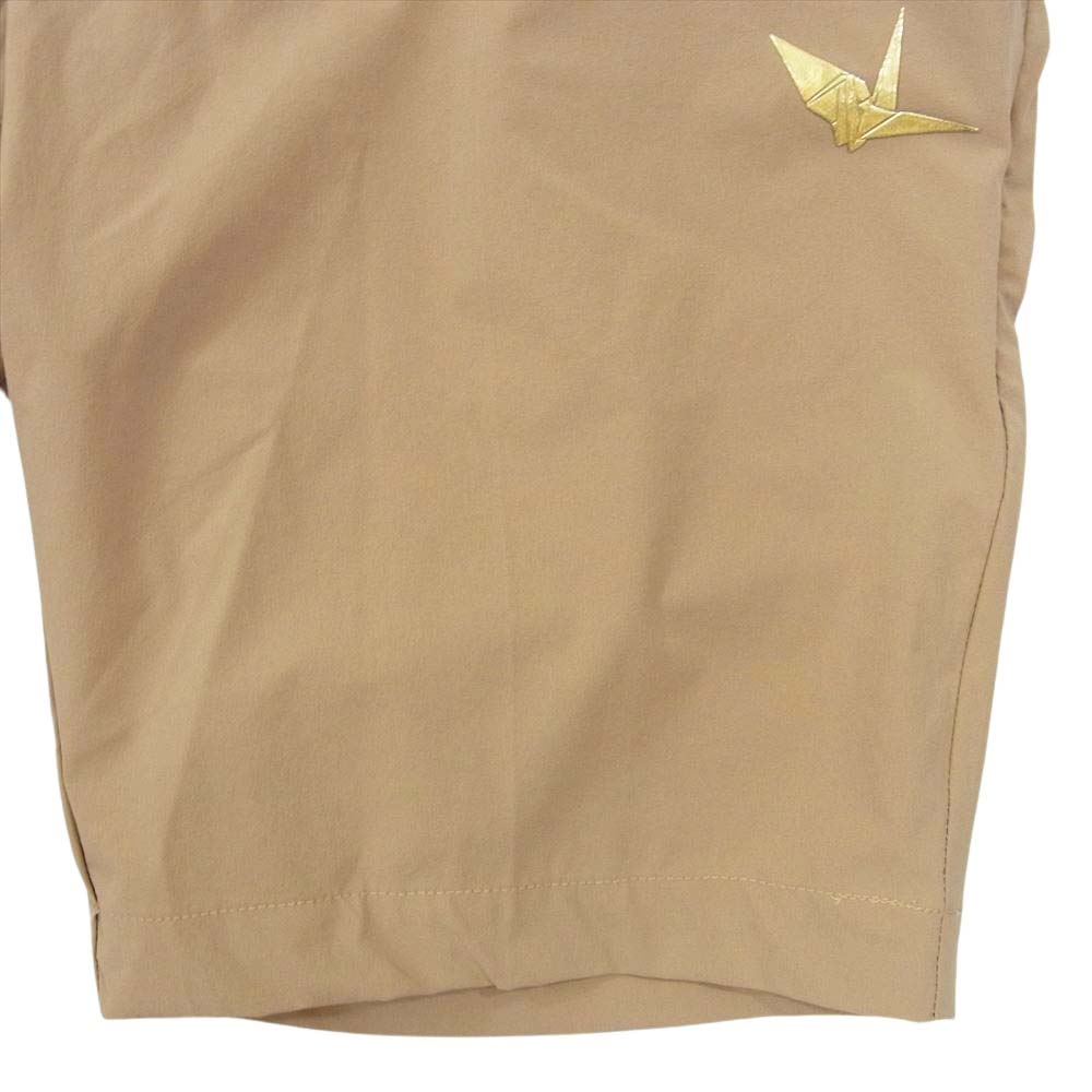 1piu1uguale3 ウノピュウノウグァーレトレ GRP022 NYN033 GOLF ゴルフ 金折り鶴ロゴ イージー リラックス ショーツ ハーフパンツ ベージュ系 V【中古】