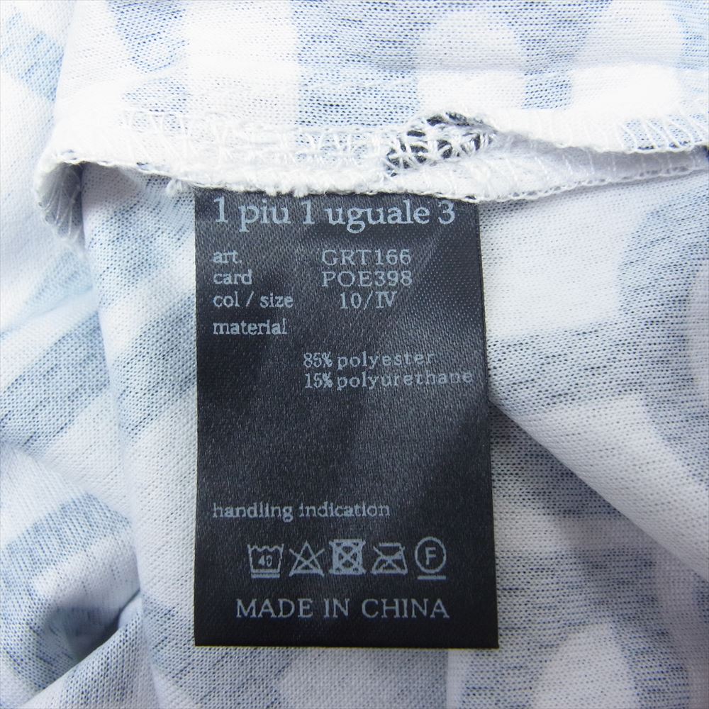1piu1uguale3 ウノピュウノウグァーレトレ GRT166 POE398 GOLF ゴルフ S/S MOCK NECK FULL MIX LOGO モックネック フルミックスロゴ 半袖 Tシャツ カットソー ホワイト系 4【美品】【中古】