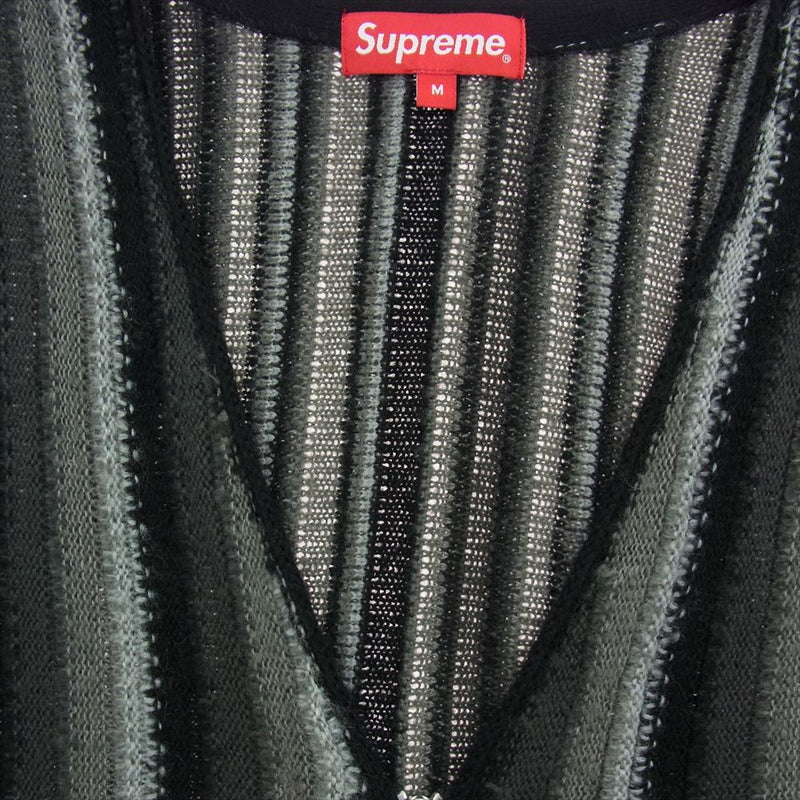 Supreme シュプリーム 21SS Stripe Sweater Vest ストライプ セーター ニット ジップ ベスト グレー系  M【極上美品】【中古】