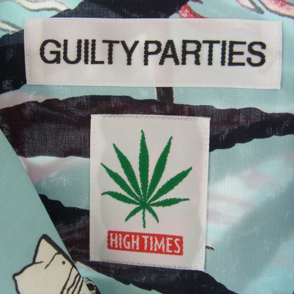 WACKO MARIA ワコマリア 24SS HIGHTIMES-WM-HI06 HIGHTIMES S/S HAWAIIAN SHIRT ハイタイムズ ハワイアンシャツ アロハシャツ レーヨン 半袖シャツ ライトブルー系 XXL【極上美品】【中古】