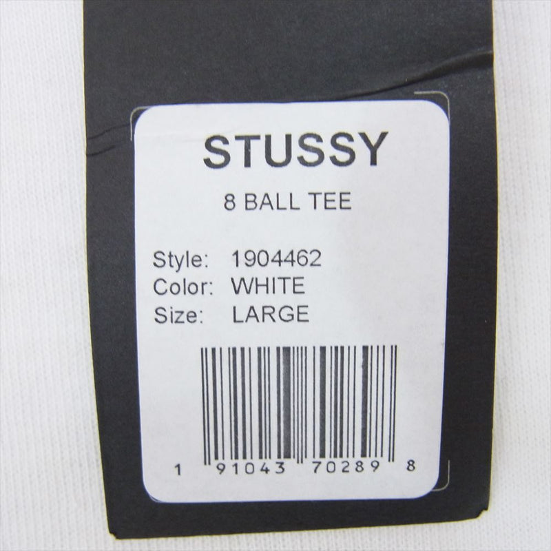 STUSSY ステューシー 8 BALL プリント 半袖 Tシャツ ホワイト系 L【中古】