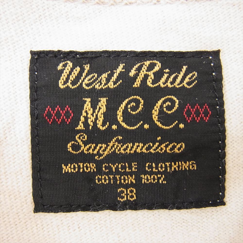 ウエストライド バックプリント Tシャツ カットソー 半袖 ベージュ ベージュ系 38【中古】