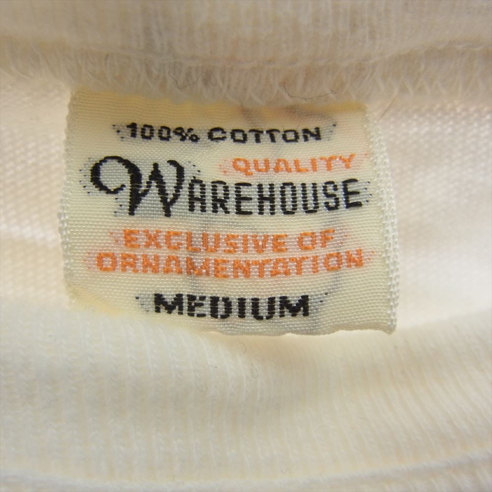 WAREHOUSE ウエアハウス U.S.ARMY AIR CORPS フロッキー プリント Tシャツ ホワイト系 M【中古】