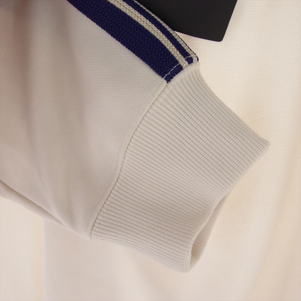 Needles ニードルス MR285 Track Crew Neck Shirt ICE WHITE トラック クルーネック シャツ アイスホワイト オフホワイト系 M【美品】【中古】