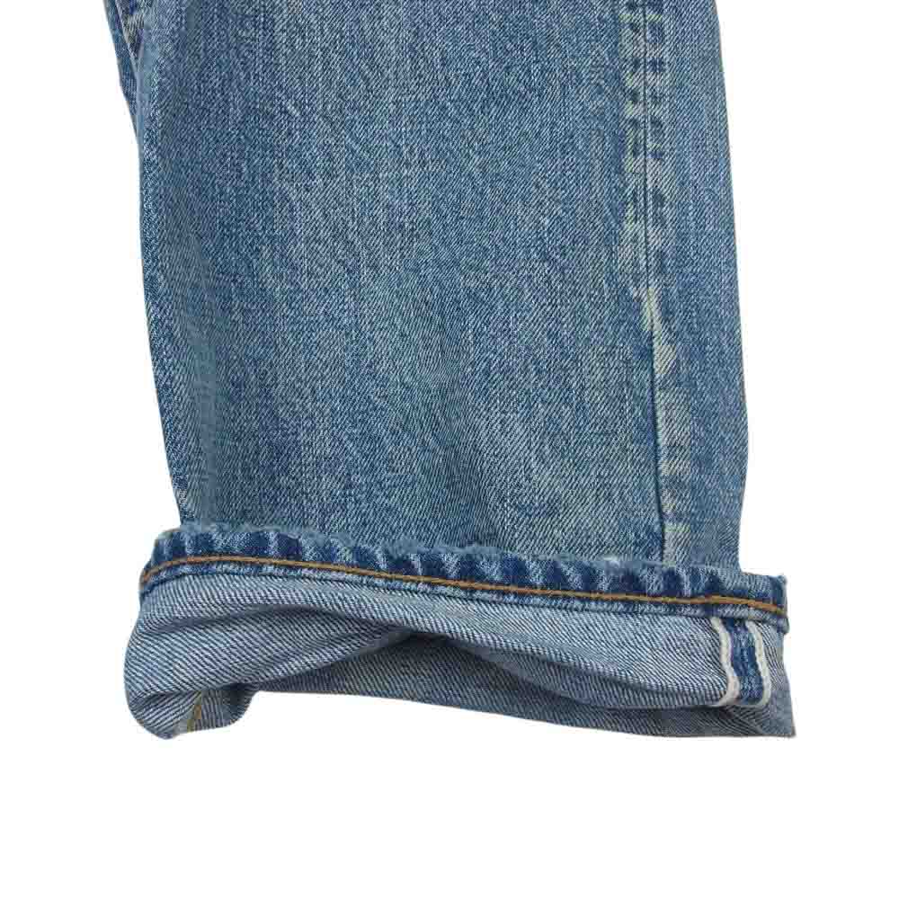 ファブリックブランド ダメージ加工 デニム パンツ ジーンズ インディゴブルー系 34/32【中古】